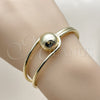 Oro Laminado Individual Bangle, Gold Filled Style Ball Design, Polished, Golden Finish, 07.213.0026