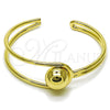 Oro Laminado Individual Bangle, Gold Filled Style Ball Design, Polished, Golden Finish, 07.213.0026