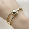 Oro Laminado Individual Bangle, Gold Filled Style Ball Design, Polished, Golden Finish, 07.213.0026 (18 MM Thickness, One size fits all)