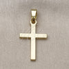 Oro Laminado Religious Pendant, Gold Filled Style Cross Design, Polished, Golden Finish, 05.213.0192