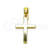 Oro Laminado Religious Pendant, Gold Filled Style Cross Design, Polished, Golden Finish, 05.213.0192
