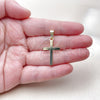 Oro Laminado Religious Pendant, Gold Filled Style Cross Design, Polished, Golden Finish, 05.213.0192