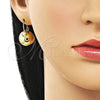 Oro Laminado Dangle Earring, Gold Filled Style Ball Design, Polished, Golden Finish, 02.282.0092