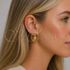 Oro Laminado Stud Earring, Gold Filled Style Ball Design, Polished, Golden Finish, 02.282.0093