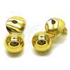 Oro Laminado Dangle Earring, Gold Filled Style Ball Design, Polished, Golden Finish, 02.282.0097