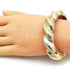 Oro Laminado Individual Bangle, Gold Filled Style Twist Design, Polished, Golden Finish, 07.307.0045.05 (Thickness, Size 5 (2.50 Diameter))