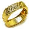Oro Laminado Individual Bangle, Gold Filled Style Diamond Cutting Finish, Golden Finish, 07.307.0053.05 (22 MM Thickness, Size 5 (2.50 Diameter))