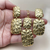 Oro Laminado Earring and Pendant Adult Set, Gold Filled Style Polished, Golden Finish, 10.379.0100