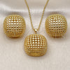 Oro Laminado Earring and Pendant Adult Set, Gold Filled Style Polished, Golden Finish, 10.379.0106
