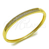Oro Laminado Individual Bangle, Gold Filled Style with White Micro Pave, Polished, Golden Finish, 07.237.0002.04 (Thickness, Size 4 (2.25 Diameter))