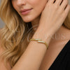 Oro Laminado Individual Bangle, Gold Filled Style with White Micro Pave, Polished, Golden Finish, 07.237.0004.04 (13 MM Thickness, Size 4 (2.25 Diameter))