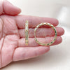 Oro Laminado Huggie Hoop, Gold Filled Style with White Micro Pave, Polished, Golden Finish, 02.237.0038.35