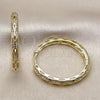 Oro Laminado Huggie Hoop, Gold Filled Style with White Micro Pave, Polished, Golden Finish, 02.237.0038.35