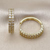 Oro Laminado Huggie Hoop, Gold Filled Style with White Cubic Zirconia, Polished, Golden Finish, 02.237.0041.25