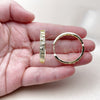 Oro Laminado Huggie Hoop, Gold Filled Style with White Micro Pave, Polished, Golden Finish, 02.237.0052.30