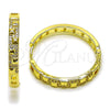 Oro Laminado Huggie Hoop, Gold Filled Style with White Micro Pave, Polished, Golden Finish, 02.237.0052.30