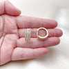 Oro Laminado Huggie Hoop, Gold Filled Style with White Cubic Zirconia, Polished, Golden Finish, 02.266.0065.18