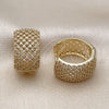 Oro Laminado Huggie Hoop, Gold Filled Style with White Cubic Zirconia, Polished, Golden Finish, 02.283.0364.20