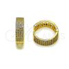 Oro Laminado Huggie Hoop, Gold Filled Style with White Micro Pave, Polished, Golden Finish, 02.283.0368.18