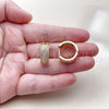Oro Laminado Huggie Hoop, Gold Filled Style with White Micro Pave, Polished, Golden Finish, 02.283.0370.20