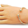 Oro Laminado Individual Bangle, Gold Filled Style Ball Design, Polished, Golden Finish, 07.215.0034 (Thickness, One size fits all)