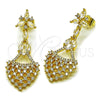 Oro Laminado Long Earring, Gold Filled Style Polished, Golden Finish, 02.282.0106