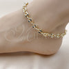 Oro Laminado Fancy Anklet, Gold Filled Style Puff Mariner Design, Polished, Golden Finish, 04.213.0375.10 (07 MM Thickness, 10 Inches Length)