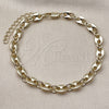 Oro Laminado Fancy Anklet, Gold Filled Style Puff Mariner Design, Polished, Golden Finish, 04.213.0375.10 (07 MM Thickness, 10 Inches Length)