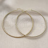 Oro Laminado Extra Large Hoop, Gold Filled Style Diamond Cutting Finish, Golden Finish, 02.213.0887.70