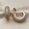 Oro Laminado Small Hoop, Gold Filled Style with White Cubic Zirconia, Polished, Golden Finish, 02.283.0380.22