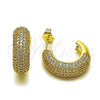 Oro Laminado Small Hoop, Gold Filled Style with White Cubic Zirconia, Polished, Golden Finish, 02.283.0380.22