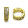 Oro Laminado Huggie Hoop, Gold Filled Style with White Cubic Zirconia, Polished, Golden Finish, 02.283.0251.1.20