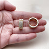 Oro Laminado Huggie Hoop, Gold Filled Style with White Cubic Zirconia, Polished, Golden Finish, 02.283.0251.1.20
