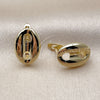 Oro Laminado Huggie Hoop, Gold Filled Style Puff Mariner Design, Polished, Golden Finish, 02.213.0890.10