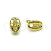 Oro Laminado Huggie Hoop, Gold Filled Style Puff Mariner Design, Polished, Golden Finish, 02.213.0890.10