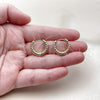 Oro Laminado Huggie Hoop, Gold Filled Style Twist Design, Polished, Golden Finish, 02.213.0891.20
