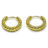 Oro Laminado Huggie Hoop, Gold Filled Style Twist Design, Polished, Golden Finish, 02.213.0891.20