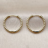 Oro Laminado Huggie Hoop, Gold Filled Style Ball Design, Polished, Golden Finish, 02.213.0893.20