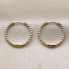 Oro Laminado Huggie Hoop, Gold Filled Style Ball Design, Polished, Golden Finish, 02.213.0893.20