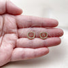 Oro Laminado Huggie Hoop, Gold Filled Style Twist Design, Polished, Golden Finish, 02.213.0891.12
