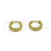 Oro Laminado Huggie Hoop, Gold Filled Style Twist Design, Polished, Golden Finish, 02.213.0891.12