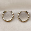 Oro Laminado Huggie Hoop, Gold Filled Style Ball Design, Polished, Golden Finish, 02.213.0894.20