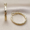 Oro Laminado Medium Hoop, Gold Filled Style Twist Design, Polished, Golden Finish, 02.213.0896.30