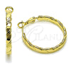 Oro Laminado Medium Hoop, Gold Filled Style Twist Design, Polished, Golden Finish, 02.213.0896.30