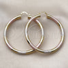 Oro Laminado Large Hoop, Gold Filled Style Hollow Design, Diamond Cutting Finish, Tricolor, 02.170.0309.1.60