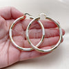 Oro Laminado Large Hoop, Gold Filled Style Hollow Design, Diamond Cutting Finish, Tricolor, 02.170.0309.1.60