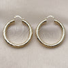 Oro Laminado Medium Hoop, Gold Filled Style Hollow Design, Diamond Cutting Finish, Golden Finish, 02.213.0311.40