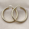 Oro Laminado Large Hoop, Gold Filled Style Hollow Design, Diamond Cutting Finish, Golden Finish, 02.213.0311.50