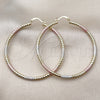 Oro Laminado Large Hoop, Gold Filled Style Hollow Design, Diamond Cutting Finish, Tricolor, 02.213.0154.1.60