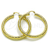 Oro Laminado Medium Hoop, Gold Filled Style Hollow Design, Diamond Cutting Finish, Golden Finish, 02.213.0759.50